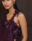 Plum Beaded Lehenga Set