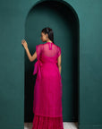 Fuchsia Elegance Embellished Cape Set