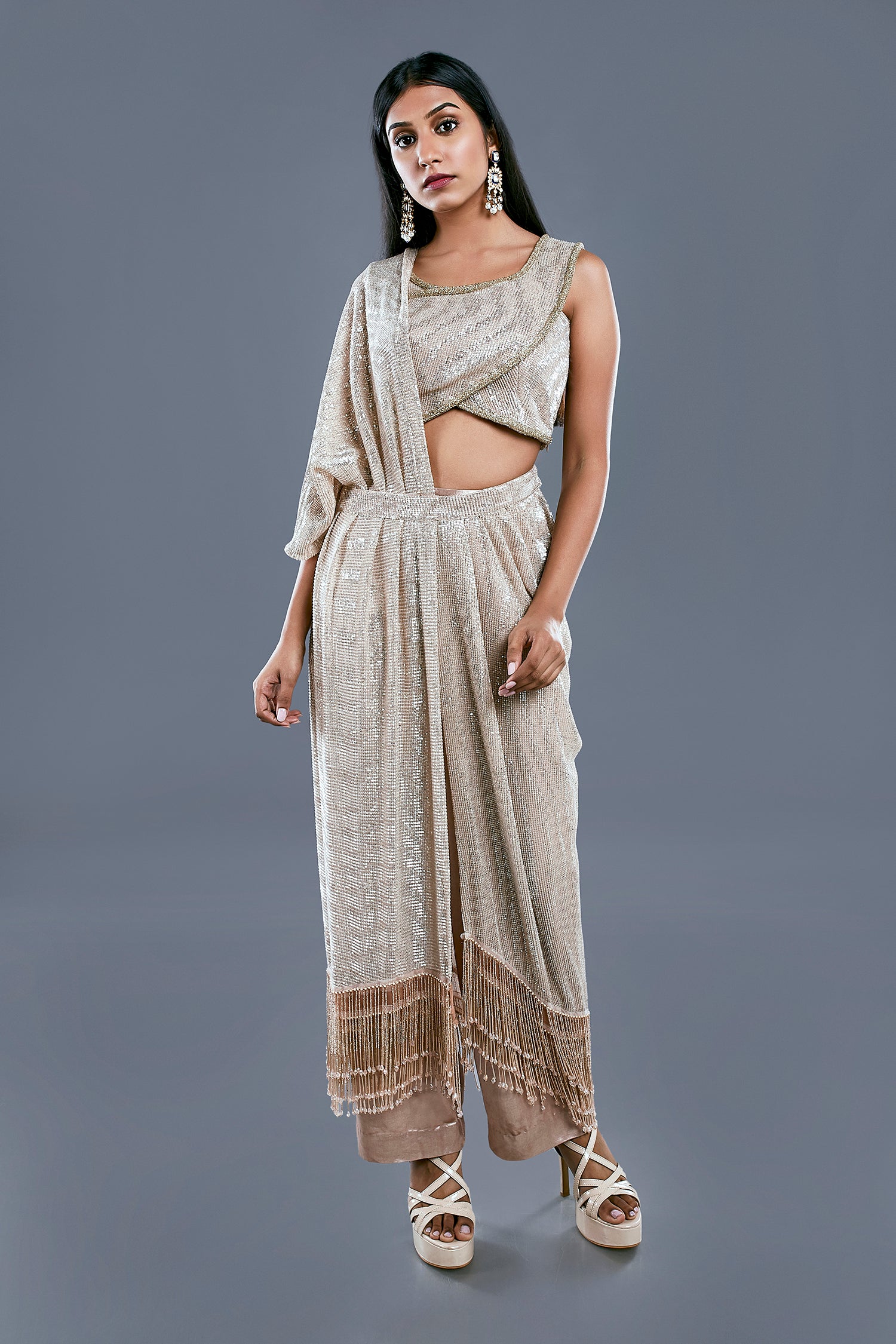 Glitter Drapped Saree