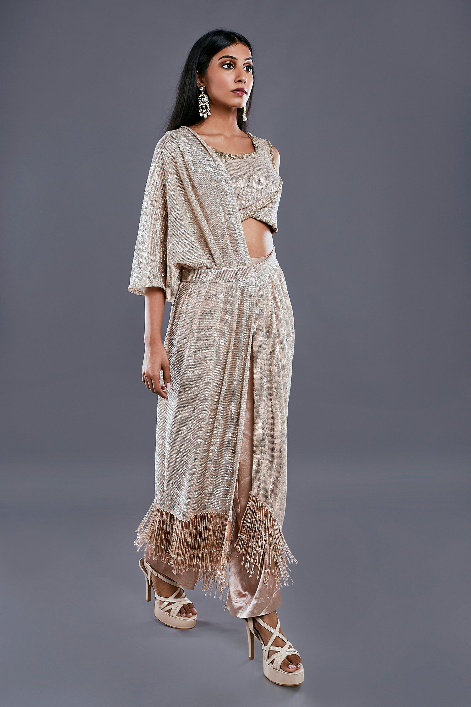 Glitter Drapped Saree