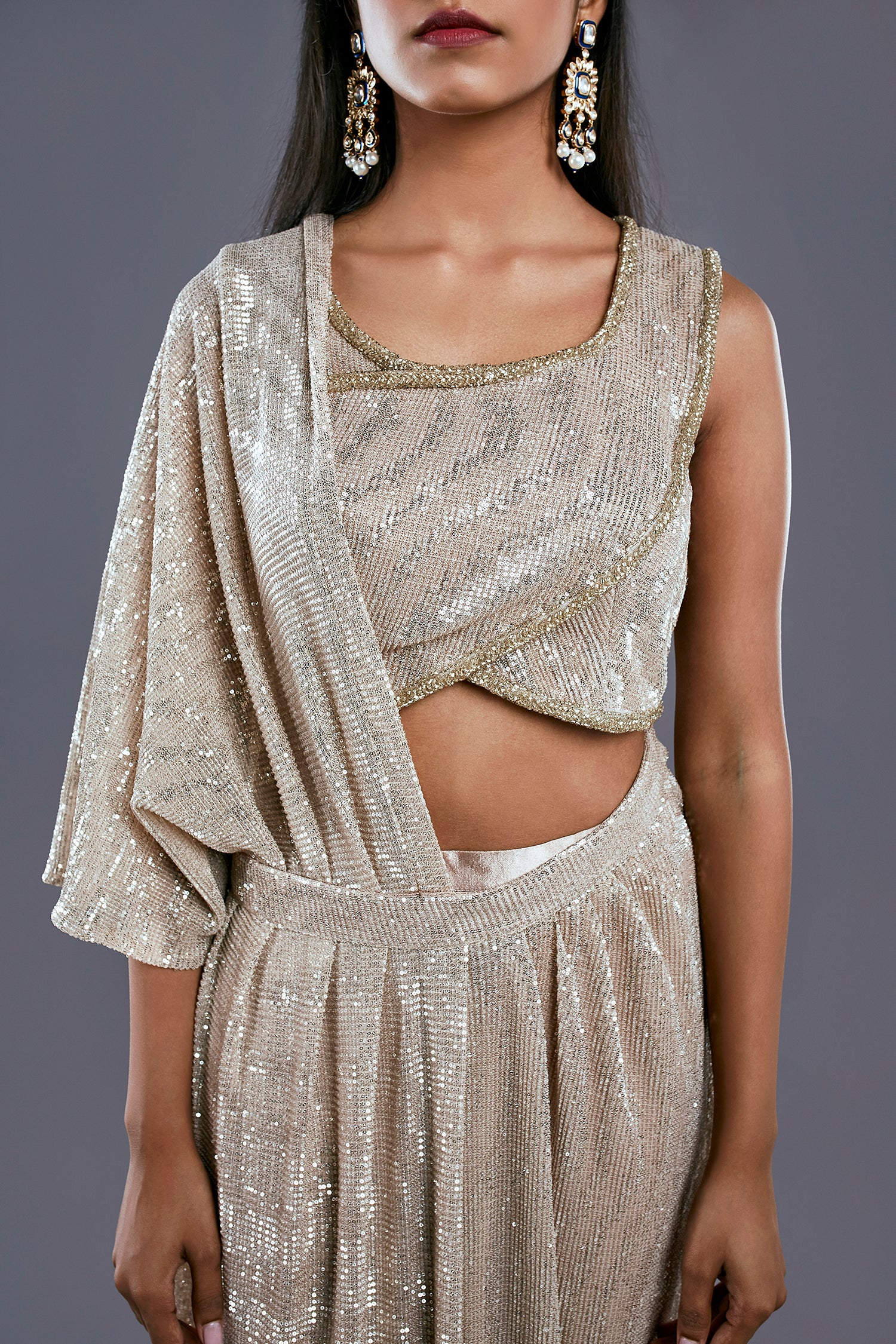 Glitter Drapped Saree