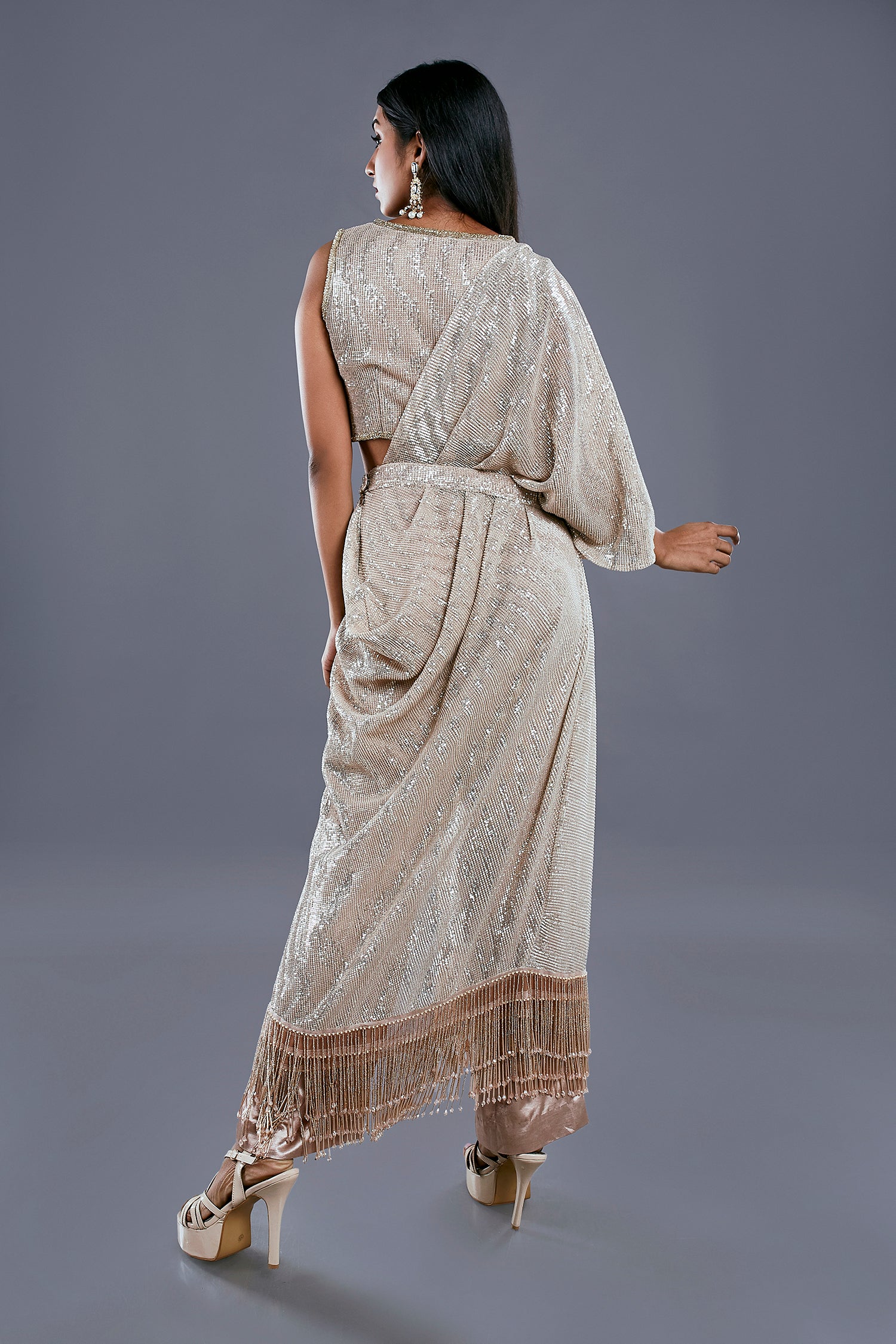 Glitter Drapped Saree