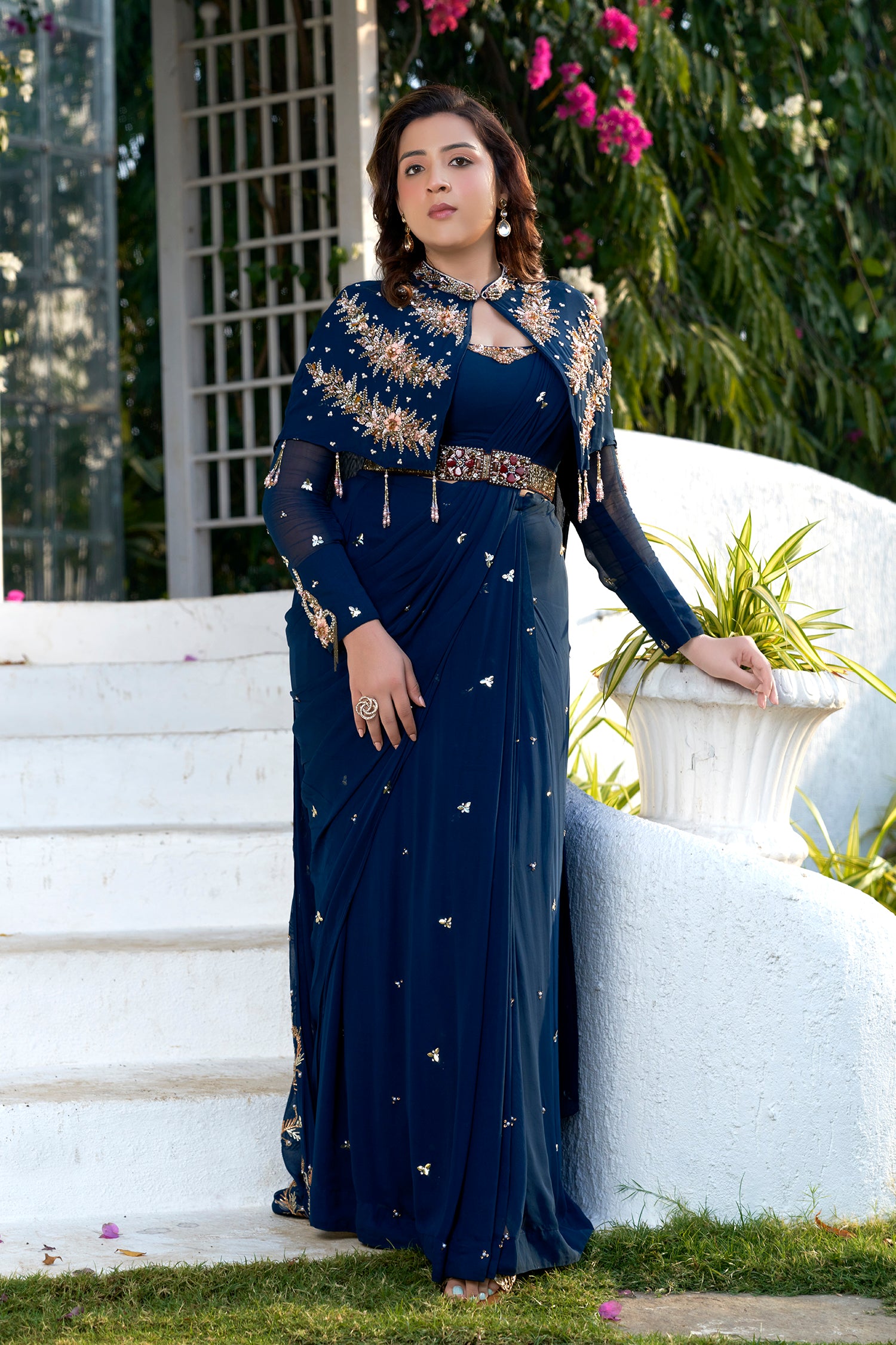 Queen Jacket with Draped Saree