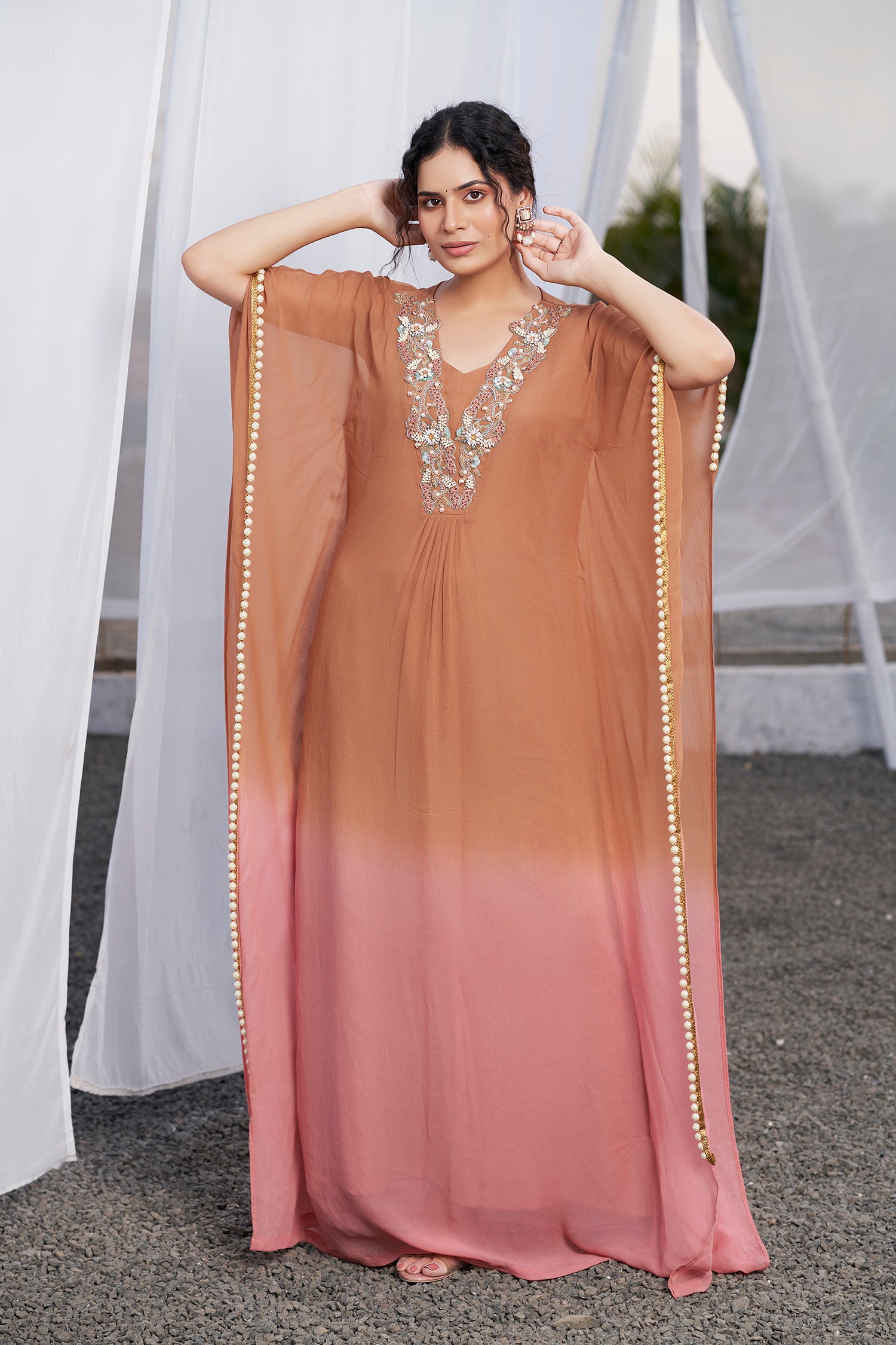 Shaded Kafftan - Brown