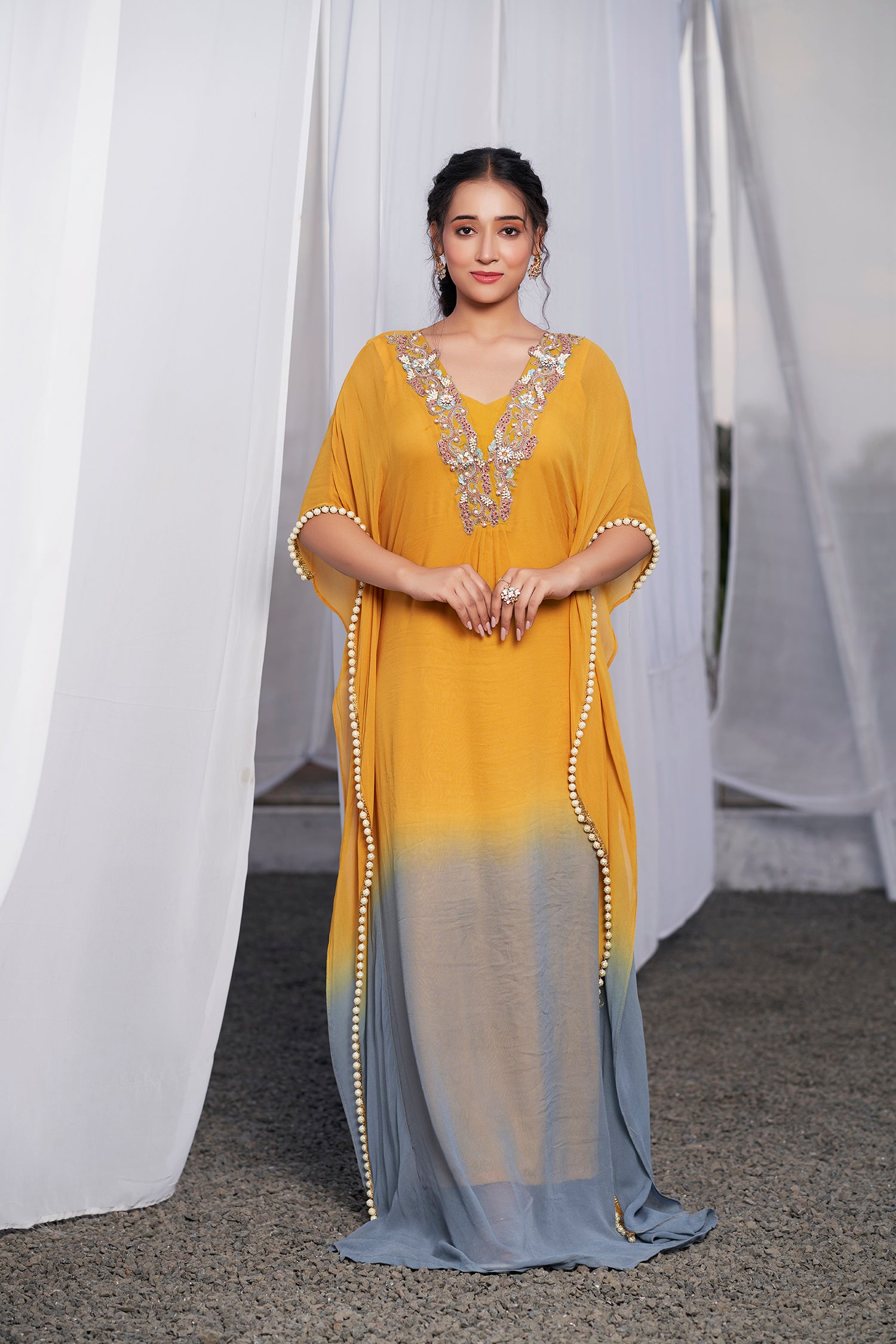 Shaded Kafftan - Mustard