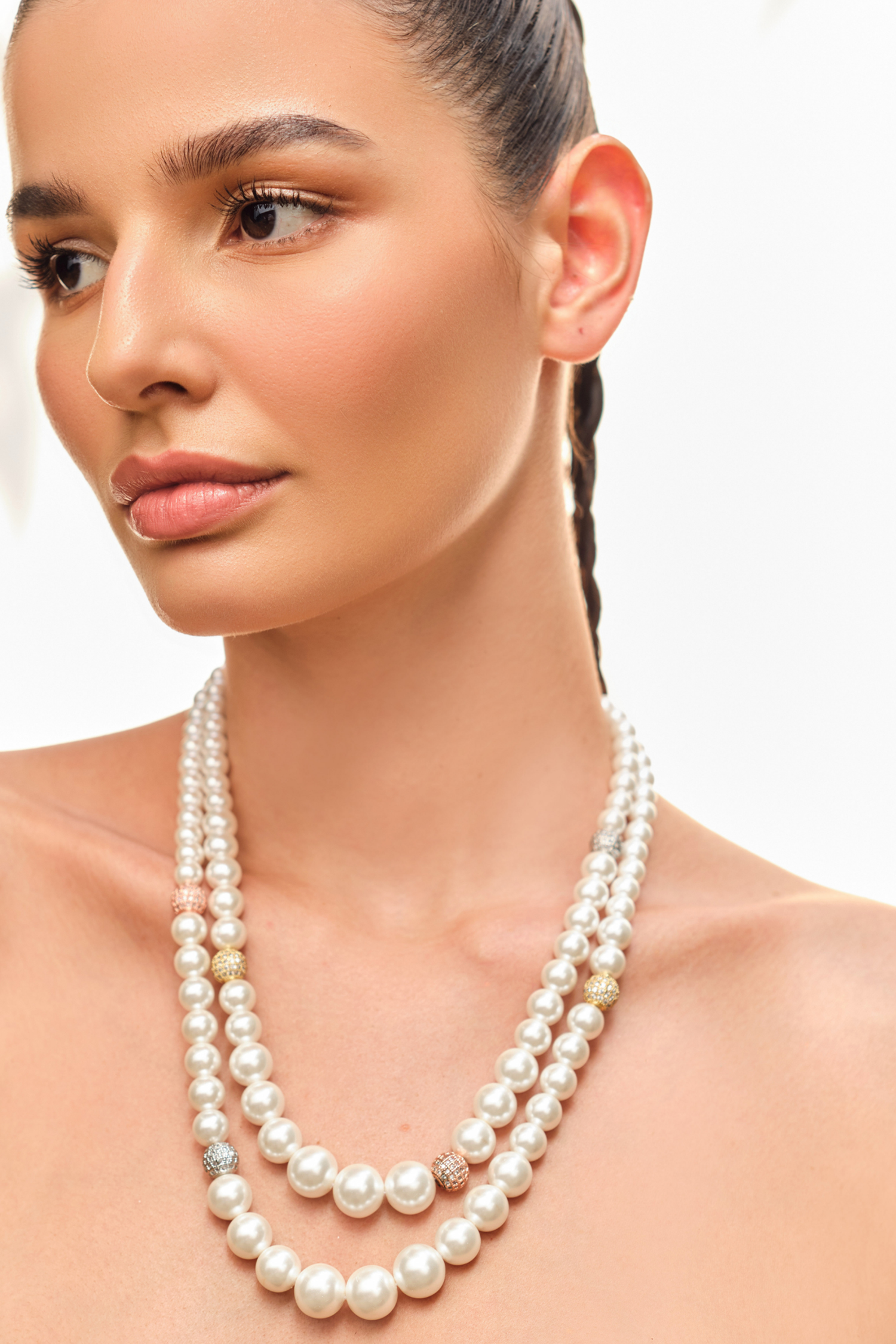 Double Graded Mixed Swarovski Necklace