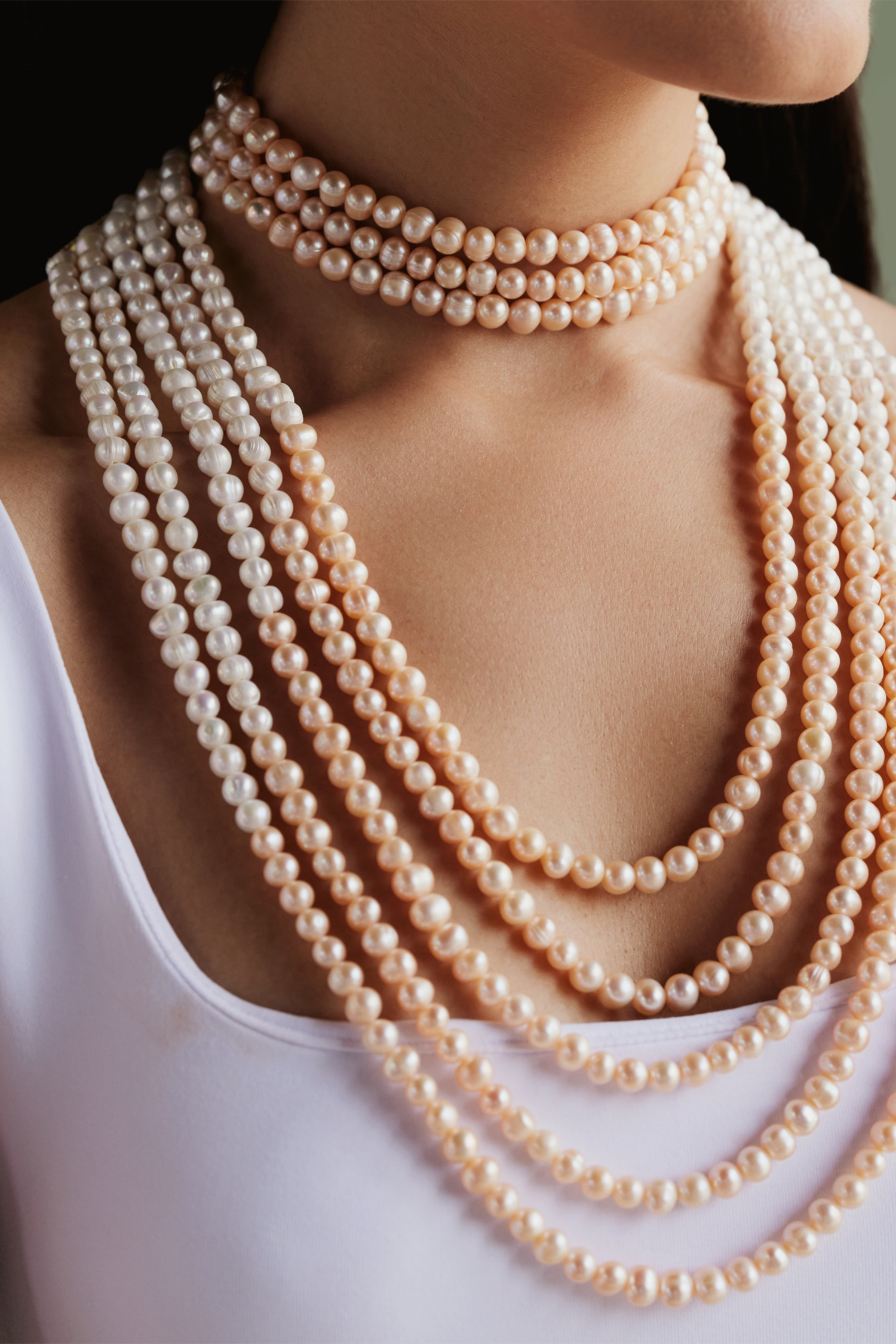 Peach Ombre Layered Necklace