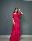 Fuchsia Pre Draped Saree