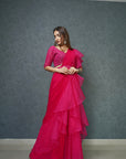 Fuchsia Pre Draped Saree