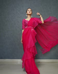 Fuchsia Pre Draped Saree