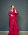 Fuchsia Pre Draped Saree