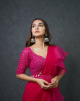 Fuchsia Pre Draped Saree