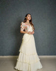 Royal White Lehenga Saree