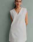Aur Shift Dress - White
