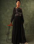Black Ajrakh Gathered Dress