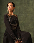 Black Ajrakh Gathered Dress