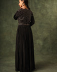 Black Ajrakh Gathered Dress