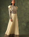 Beige Ajrakh A Line Gown