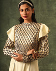 Beige Ajrakh A Line Gown