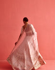Powdered Pink Lehenga Set With Organza Dupatta