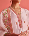 Pure Silk Kurti With Organza Dupatta