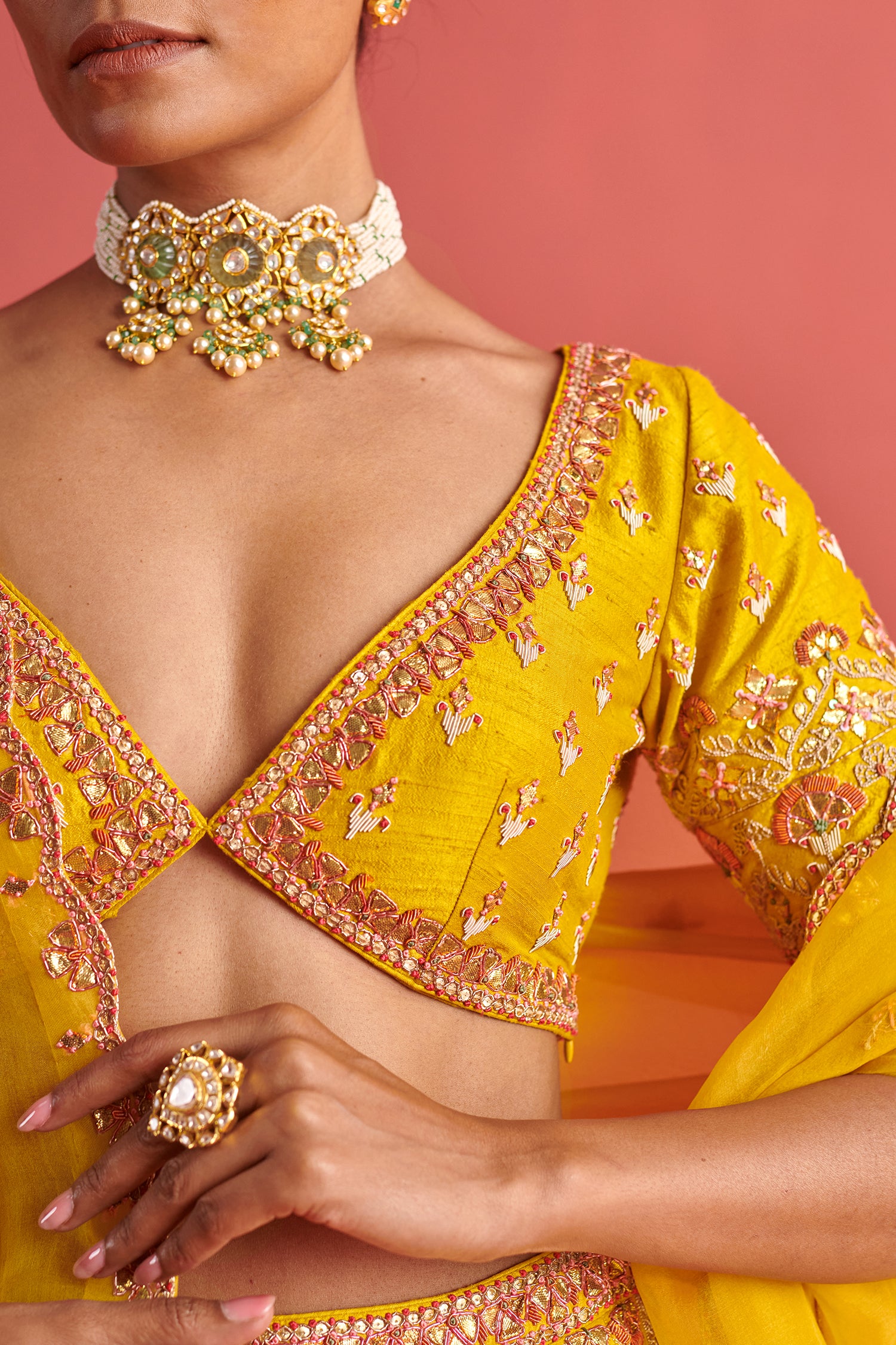 Yellow Lehenga & Bloluse  With Organza Dupatta