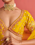 Yellow Lehenga & Bloluse With Organza Dupatta