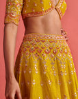 Yellow Lehenga & Bloluse With Organza Dupatta
