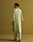 Kora Silk Kurti, Bamberg Satin Pallazo With Organza Dupatta