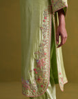 Kora Silk Kurti, Bamberg Satin Pallazo With Organza Dupatta