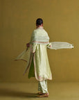 Kora Silk Kurti, Bamberg Satin Pallazo With Organza Dupatta
