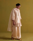 Kora Silk Kurti, Bamberg Satin Pallazo With Organza Dupatta