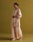Kora Silk Kurti, Bamberg Satin Pallazo With Organza Dupatta