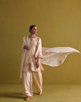 Kora Silk Kurti, Bamberg Satin Pallazo With Organza Dupatta