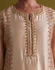 Kora Silk Kurti, Bamberg Satin Pallazo With Organza Dupatta