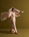 Kora Silk Kurti, Bamberg Satin Pallazo With Organza Dupatta