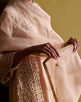 Kora Silk Kurti, Bamberg Satin Pallazo With Organza Dupatta
