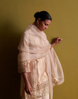 Kora Silk Kurti, Bamberg Satin Pallazo With Organza Dupatta