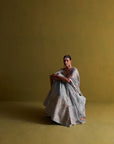 Marine Blue Lehenga Set With Organza Dupatta