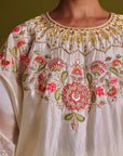 Kora Silk Kurti, Bamberg Satin Pallazo