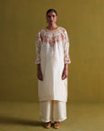 Kora Silk Kurti, Bamberg Satin Pallazo