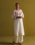 Kora Silk Kurti, Bamberg Satin Pallazo
