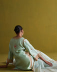 Kora Silk Kurti, Bamberg Satin Pallazo With Organza Dupatta