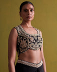 Black Hand Embroidered Bustier