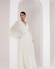 Ivory dress with embellished cape