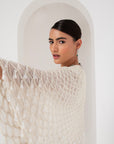 Ivory dress with embellished cape