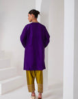Purple & olive green contrast Pakistani suit
