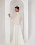 Ivory dress with embellished cape
