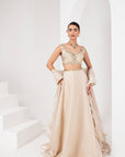 Ivory lehenga with ruffle dupatta
