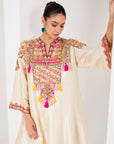 Ivory embellished short shirt & Pakistani salwar